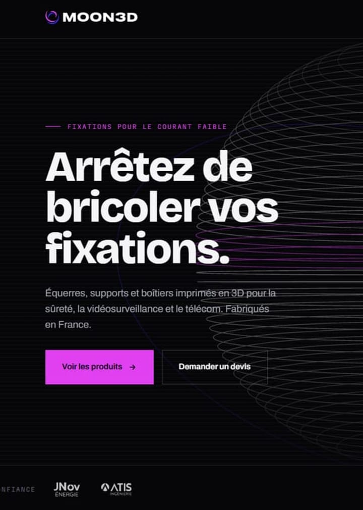 Page d’accueil du site de Moon3D.